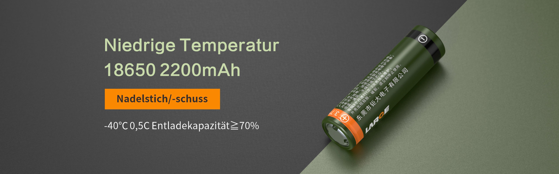 Niedrige Temperatur mit Durchsto?test 18650-Zelle